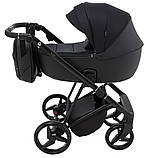 Коляска універсальна 2в1 Adamex Blanc Lux PS-37 (москітна сітка, підсклянник, сумка, дощовик) Чорна, фото 3
