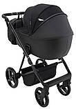 Коляска універсальна 2в1 Adamex Blanc Lux PS-37 (москітна сітка, підсклянник, сумка, дощовик) Чорна, фото 5