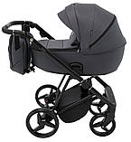 Коляска універсальна 2в1 Adamex Blanc Tip PS-113 (москітна сітка, підсклянник, сумка, дощовик) Сіра, фото 3