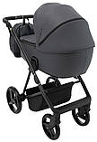 Коляска універсальна 2в1 Adamex Blanc Tip PS-113 (москітна сітка, підсклянник, сумка, дощовик) Сіра, фото 4