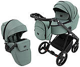 Коляска універсальна 2в1 Adamex Blanc Tip PS-141 (москітна сітка, підсклянник, сумка, дощовик) Зелена, фото 2