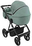 Коляска універсальна 2в1 Adamex Blanc Tip PS-141 (москітна сітка, підсклянник, сумка, дощовик) Зелена, фото 4