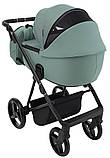 Коляска універсальна 2в1 Adamex Blanc Tip PS-141 (москітна сітка, підсклянник, сумка, дощовик) Зелена, фото 5