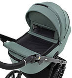 Коляска універсальна 2в1 Adamex Blanc Tip PS-141 (москітна сітка, підсклянник, сумка, дощовик) Зелена, фото 6