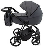 Коляска універсальна 2в1 Adamex Blanc Tip PS-58 (москітна сітка, підсклянник, сумка, дощовик) Сіра, фото 3