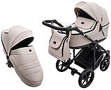 Коляска універсальна 2в1 Adamex Locco Eco SA-7 (рюкзак, кошик, підсклянник, москітна сітка, дощовик) Бежева, фото 2