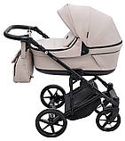 Коляска універсальна 2в1 Adamex Locco Eco SA-7 (рюкзак, кошик, підсклянник, москітна сітка, дощовик) Бежева, фото 3