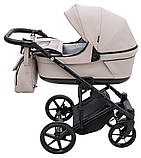 Коляска універсальна 2в1 Adamex Locco Eco SA-7 (рюкзак, кошик, підсклянник, москітна сітка, дощовик) Бежева, фото 4