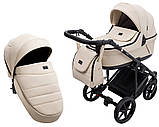 Коляска універсальна 2в1 Adamex Locco Eco SA-8 (рюкзак, кошик, підсклянник, москітна сітка, дощовик) Бежева, фото 2
