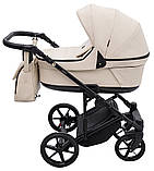 Коляска універсальна 2в1 Adamex Locco Eco SA-8 (рюкзак, кошик, підсклянник, москітна сітка, дощовик) Бежева, фото 4