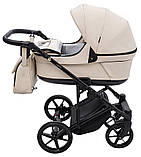 Коляска універсальна 2в1 Adamex Locco Eco SA-8 (рюкзак, кошик, підсклянник, москітна сітка, дощовик) Бежева, фото 5