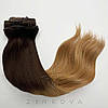 Натуральне Європейське Волосся на Заколках 40 см 120 грам, Омбре №02-06, фото 4