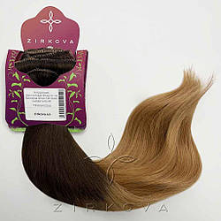 Натуральне Європейське Волосся на Заколках 40 см 120 грам, Омбре №02-06