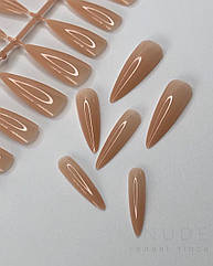 Типси гелеві для нарощування нігтів 240 штук (стилет) камуфлювальні нюдові