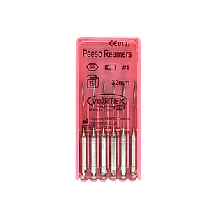 Пьезо РИМЕРА Peeso Reamers 1, римери 32 мм, розширювачі для кореневих каналів, (6 шт.), Vortex