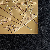 Дзеркальні золоті наклейки пластикові зірки від 2 до 14,9 см 42 шт набір Б336, фото 4