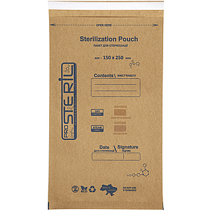 Крафт пакети для стерилізації ProSteril 150х250 мм, 100 шт коричневі