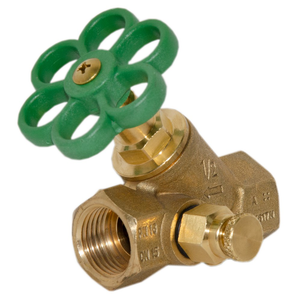 Вентиль нахильний V-подібний з клапаном 1/2" Bonomi (7530A004), фото 1