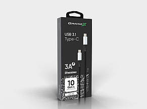 Кабель Grand-X USB 3.1 Type-C Type-C TPC-02 10Gb/s , PD, 65W 1m BOX, фото 3