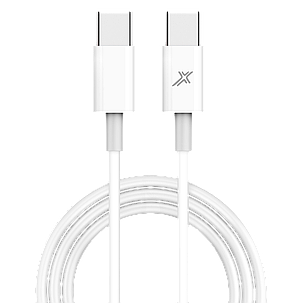 Кабель Grand-X USB Type-C - USB Type-C 20W, 1м, White, фото 1