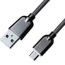 Кабель Grand-X USB-microUSB 1m MM02 1.5A металічна опльотка, фото 4