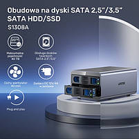 Unitek pocket na dyski SATA 2,5''/3,5'' SATA HDD/SSD 40TB, фото 3