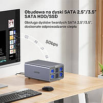 Unitek pocket na dyski SATA 2,5''/3,5'' SATA HDD/SSD 40TB, фото 4