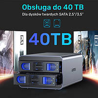 Unitek pocket na dyski SATA 2,5''/3,5'' SATA HDD/SSD 40TB, фото 6