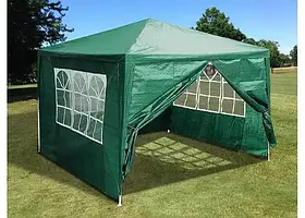 Садовий павільйон намет Alfa (4 стінки, 3 вікна, 3х3м зелений)