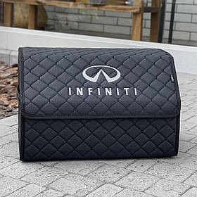 Органайзер у багажник з логотипом Infiniti з екошкіри, чорний, 50 см, сумка-органайзер в авто