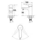Змішувач для раковини Lidz Tani 0011F1 (k40) LDTAN001F1CRM44959 CRM, фото 3