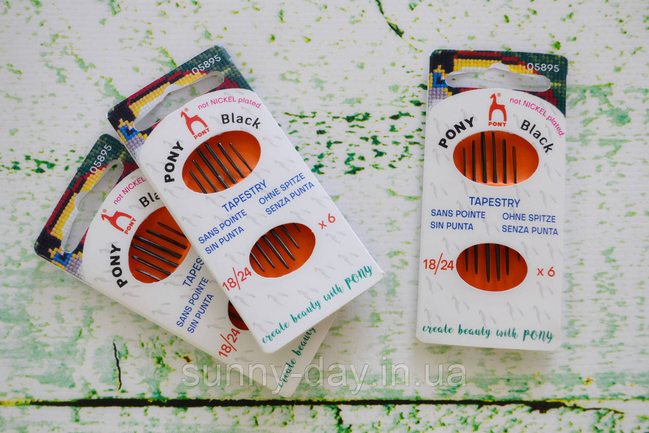 Гобеленові голки PONY №18-24 black, фото 1