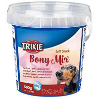 Лакомство Trixie Soft Snack Bony Mix для собак с говядиной ягненком лососем и курицей 500 г