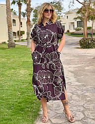 Плаття сорочка на гудзиках з відкладеним комірцем (з M по 2XL)