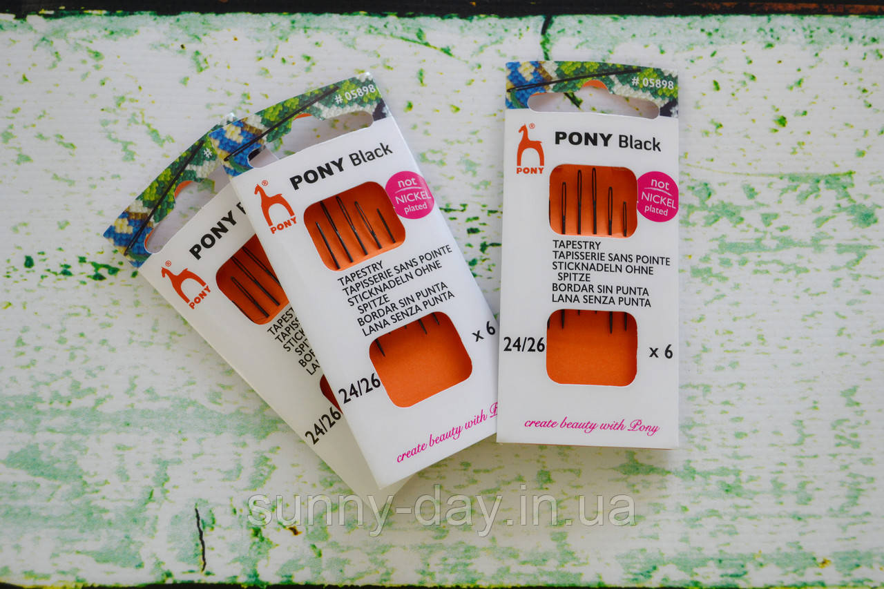 Гобеленові голки PONY №24-26 black, фото 1