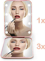 Дзеркало Kintion Wheat Straw, кишенькове дзеркало зі збільшенням 1X/3X, дзеркало з пластикового волокна з підсвіток, фото 6