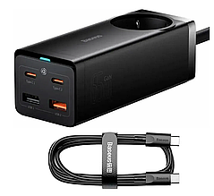 Мережевий зарядний пристрій Baseus GaN3 Pro Desktop Powerstrip 65W Black (PSZM000901)