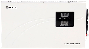 Стабілізатор напруги REAL-EL STAB SLIM 2000 White (EL122400008)