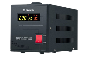 Стабілізатор напруги REAL-EL Stab Energy 2000 Black (EL122400013)