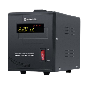 Стабілізатор напруги REAL-EL Stab Energy 500 Black (EL122400011)