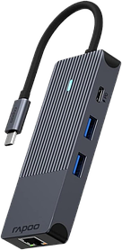 USB-C хаб Rapoo UCM-2004 8 в 1 Black (UCM-2004)
