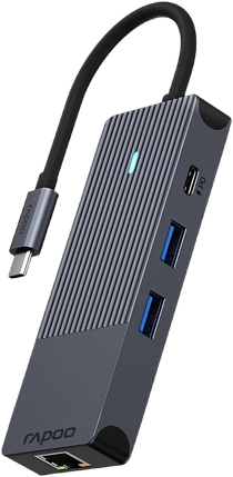 USB-C хаб Rapoo UCM-2004 8 в 1 Black (UCM-2004), фото 1