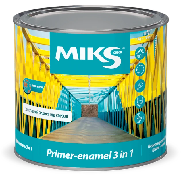 Ґрунт-емаль 3 в 1 "Miks" шоколадно-коричнева 2,3 кг.