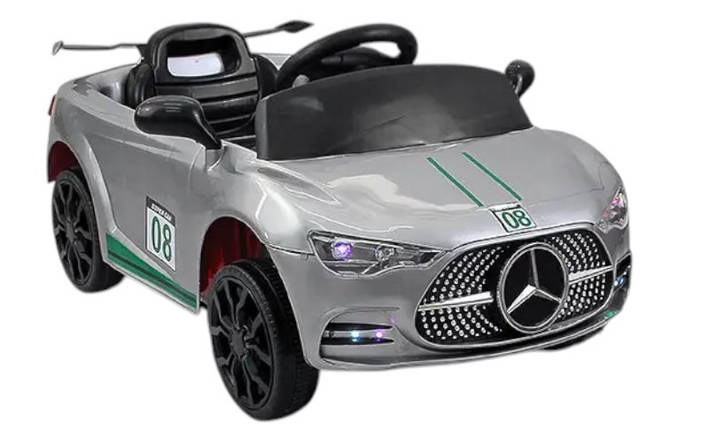 Електромобіль Just Drive Mercedes-CL (2 мотори по 20W, акумулятор 6V7AH, пульт 2,4G, MP3) Срібний, фото 1