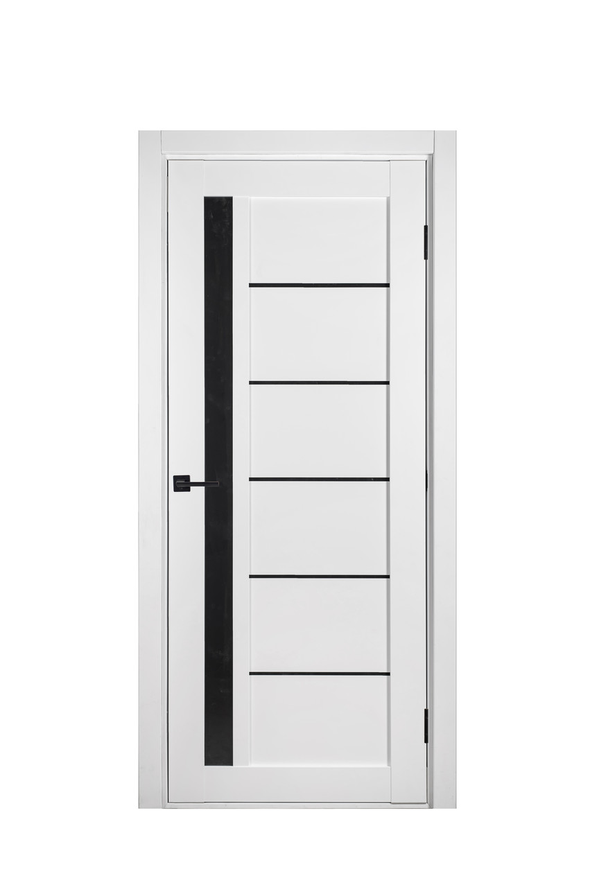 Двері Sun Doors Грета New Білий мат + Чорне скло 80*200 см Міжкімнатні двері для офісу