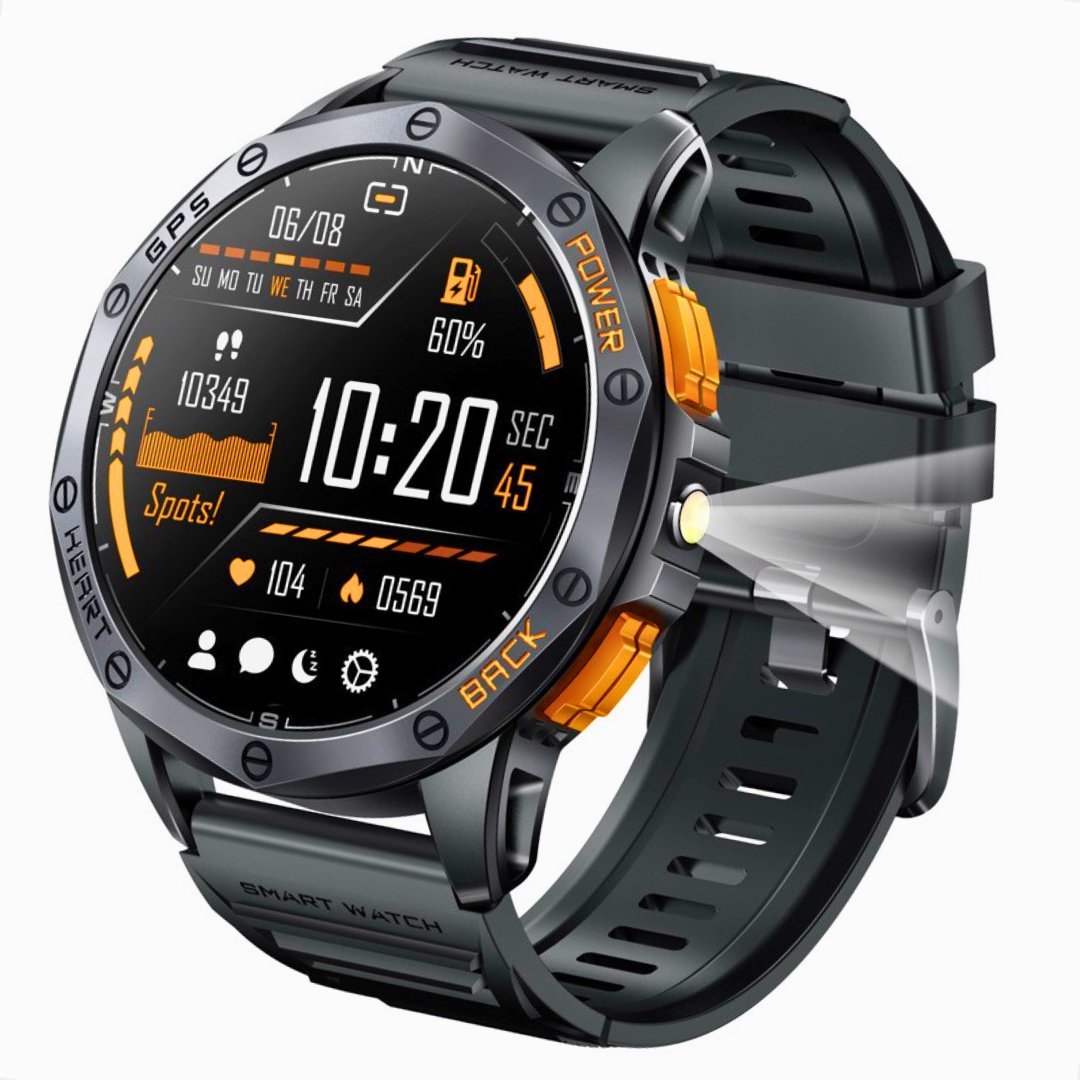 Смарт-годинник чоловічий з компасом із захистом ip68 чорний розумний Smart Watch вживання дзвінків Modfit Pathfinder GPS