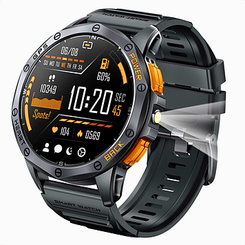 Смарт-годинник чоловічий з компасом із захистом ip68 чорний розумний Smart Watch вживання дзвінків Modfit Pathfinder GPS