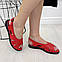 Босоніжки шкіряні жіночі на низькому ходу. Колір червоний. 37 розмір, фото 3