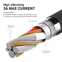 Кабель Luxe Cube USB-Lightning, 3А, 2м, чорний, фото 4