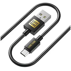Кабель Luxe Cube USB-Lightning, 3А, 2м, чорний, фото 1
